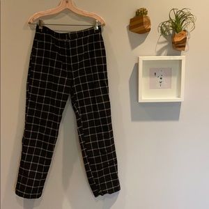 Zara black windowpane pants